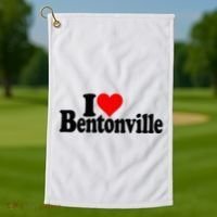 I Love Heart Bentonville Arkansas Golf Towel thumb 1