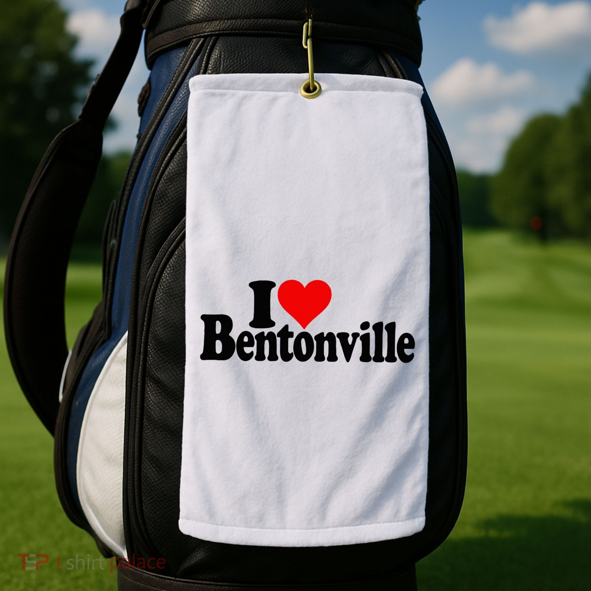 I Love Heart Bentonville Arkansas Golf Towel