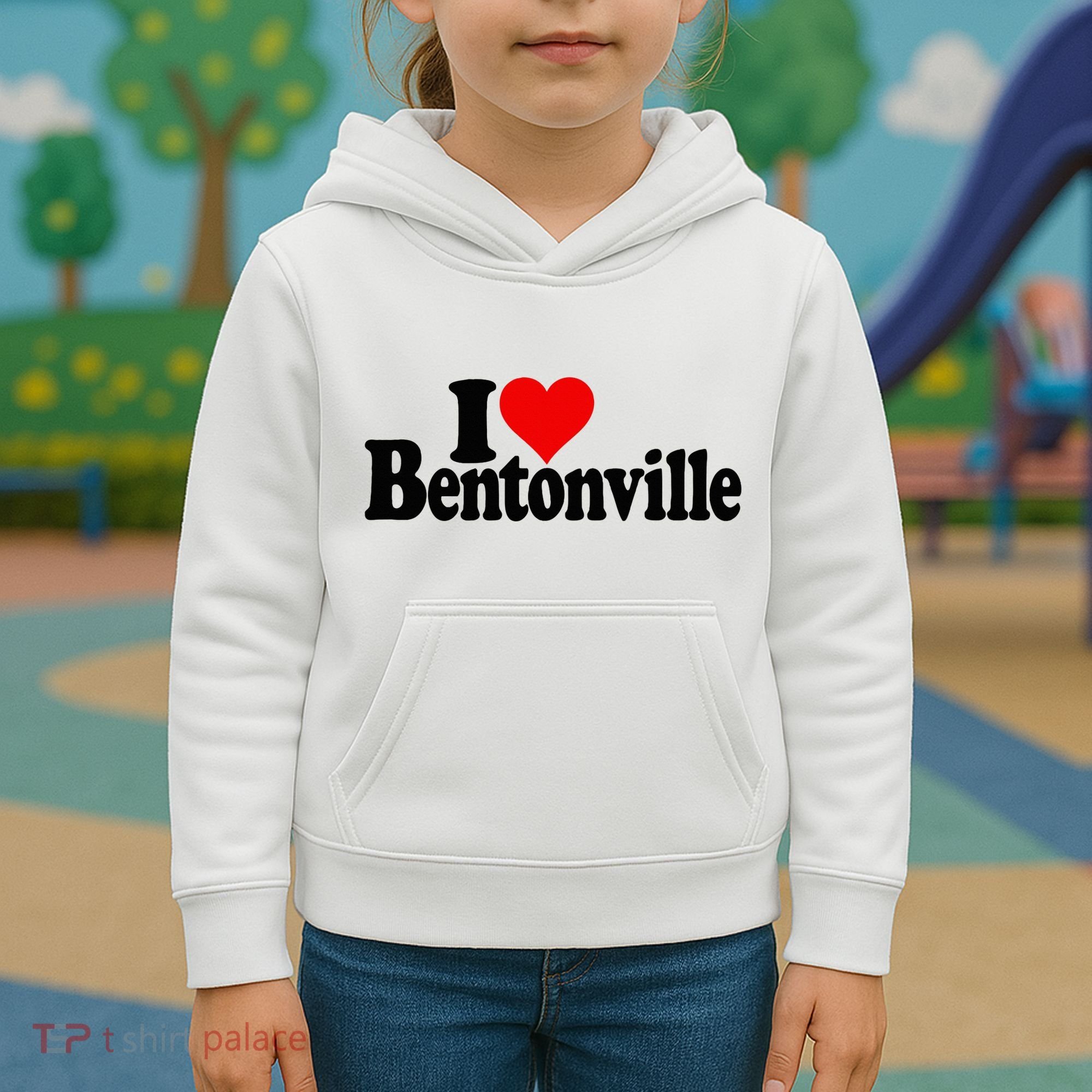 I Love Heart Bentonville Arkansas Kids Hoodie