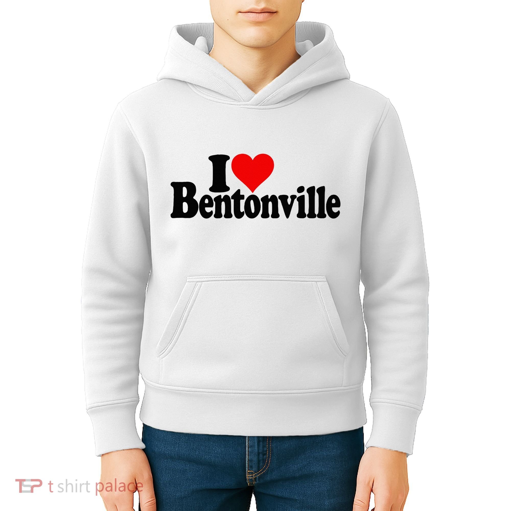 I Love Heart Bentonville Arkansas Kids Hoodie