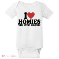I Love Homies With Extra Chromies Down Syndrome Baby Bodysuit thumb 0