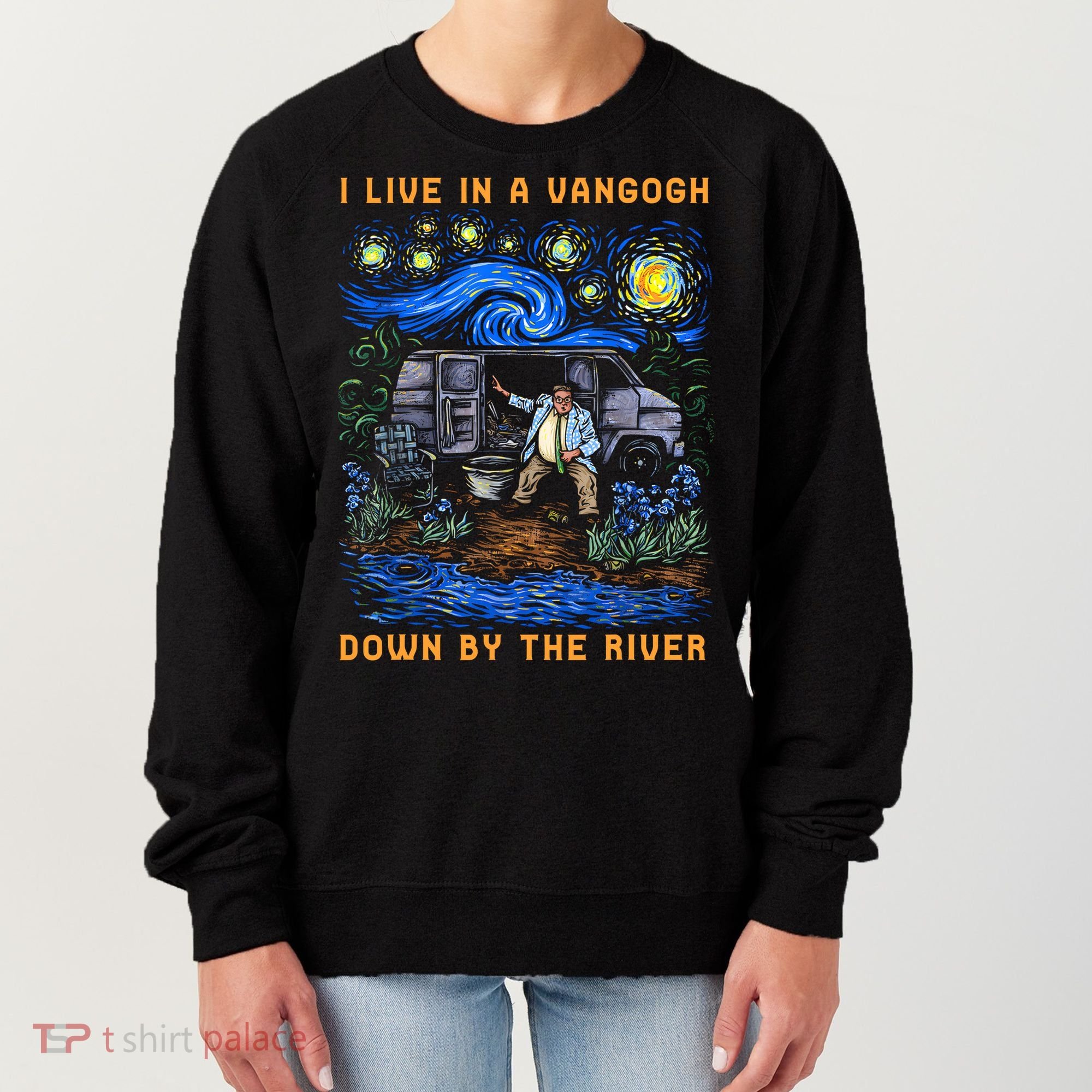 I Live In A Van Gogh Down By The River Women's Sweatshirt