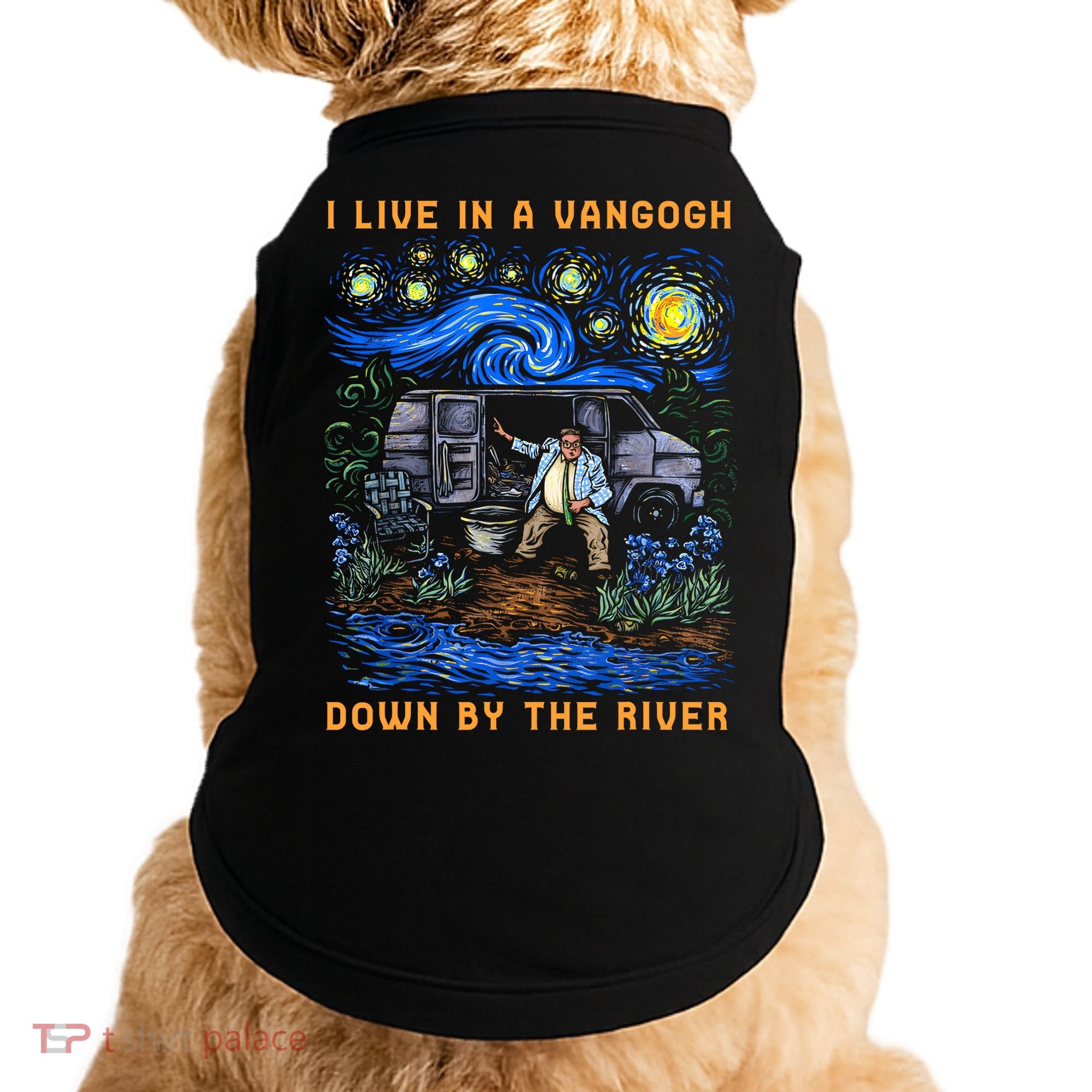 I Live In A Van Gogh Down By The River Doggie Tank
