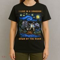 I Live In A Van Gogh Down By The River T-Shirt thumb 4