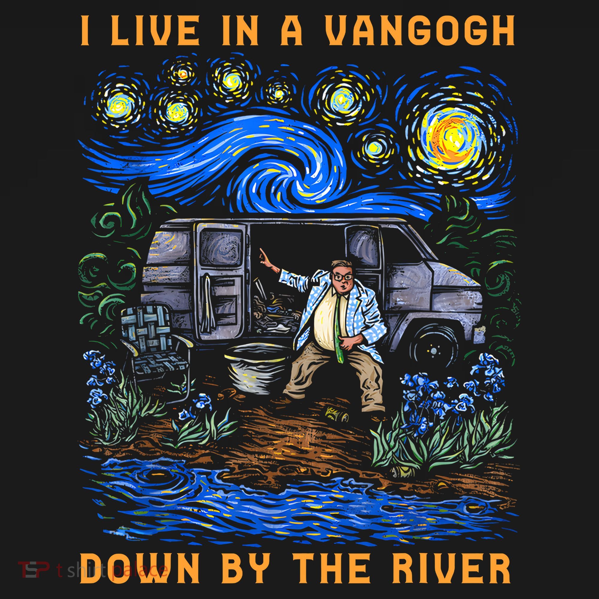 I Live In A Van Gogh Down By The River Baby Bodysuit