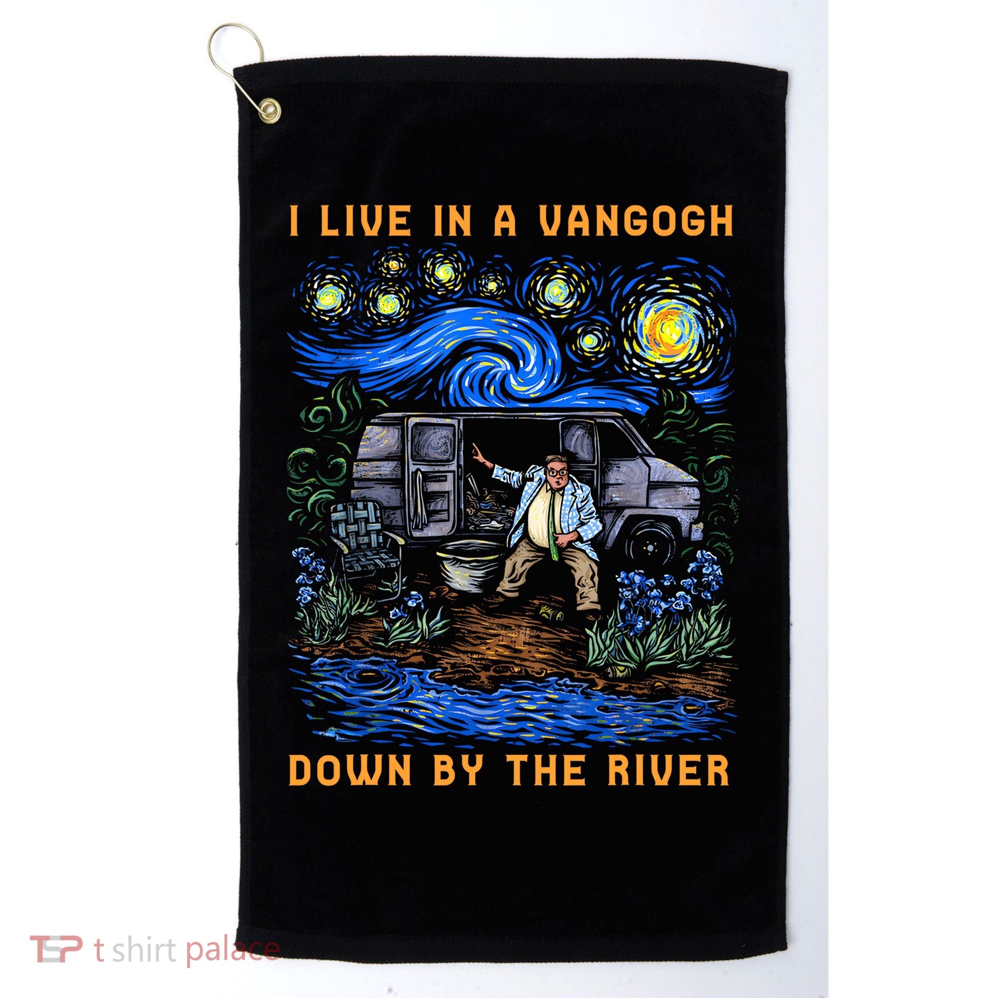 I Live In A Van Gogh Down By The River Golf Towel
