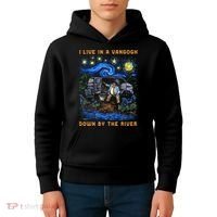 I Live In A Van Gogh Down By The River Kids Hoodie thumb 4