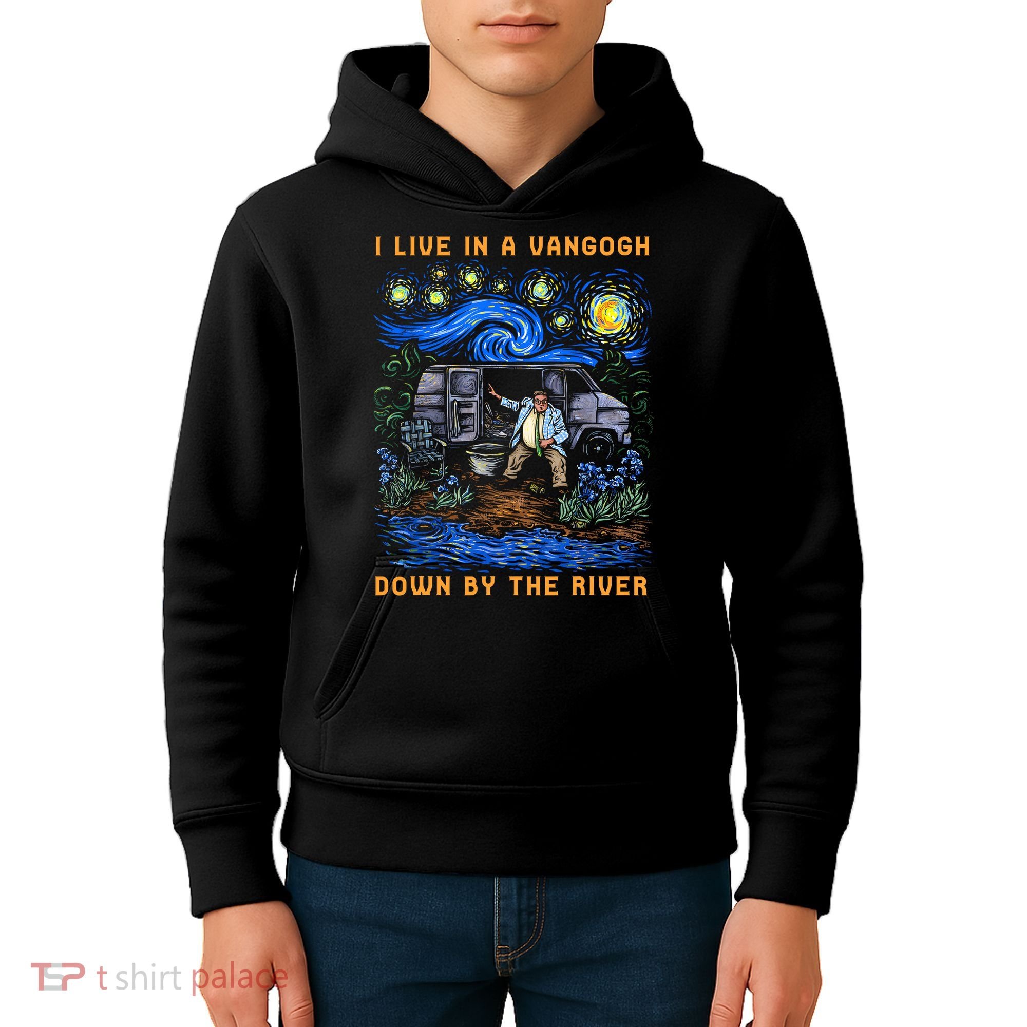I Live In A Van Gogh Down By The River Kids Hoodie