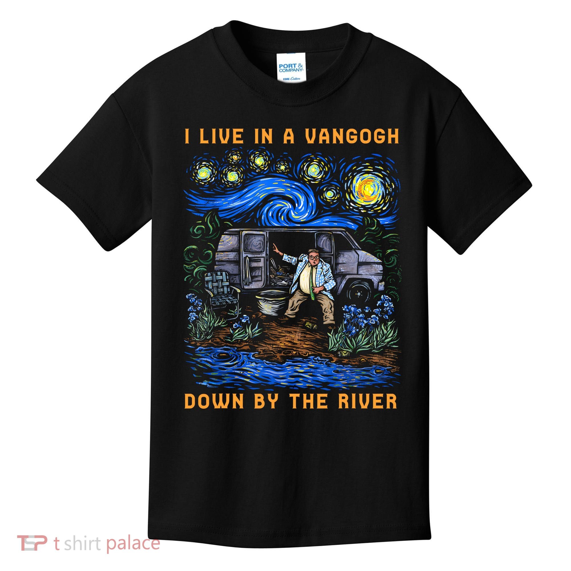 I Live In A Van Gogh Down By The River Kids T-Shirt