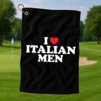 I Love Italian Men Golf Towel thumb 1