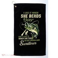 I Like It When She Bends Over But I Love It Golf Towel thumb 0