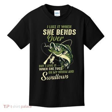 I Like It When She Bends Over But I Love It Kids T-Shirt