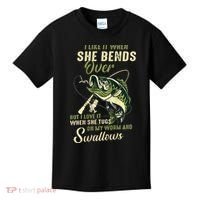 I Like It When She Bends Over But I Love It Kids T-Shirt thumb 0