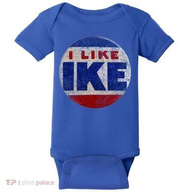 I Like Ike Dwight Eisenhower for President Vintage Campaign  Baby Bodysuit