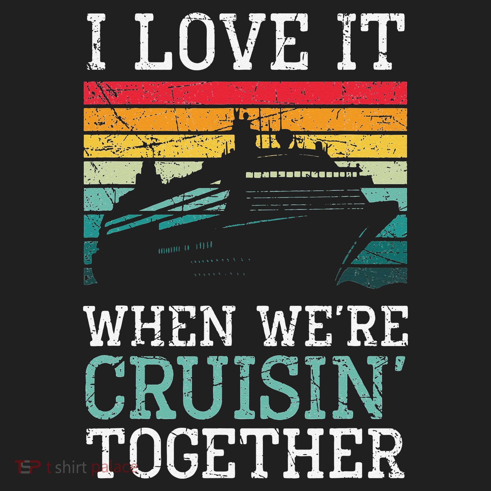 I Love It When We're Cruisin' Together retro Bailing Boat Beanie