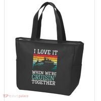 I Love It When We're Cruisin' Together retro Bailing Boat Tote Bag thumb 3