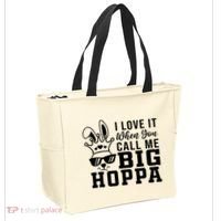 I Love It When You Call Me Big Hoppa Bunny Ear Easter Day Tote Bag thumb 2