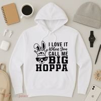 I Love It When You Call Me Big Hoppa Bunny Ear Easter Day Hoodie thumb 3