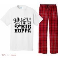 I Love It When You Call Me Big Hoppa Bunny Ear Easter Day Pajama Set thumb 0