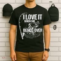 I Love It When She Bends Over Funny Fishing Lover T-Shirt thumb 6