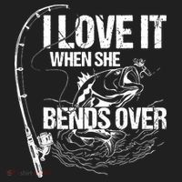 I Love It When She Bends Over Funny Fishing Lover Beanie thumb 2