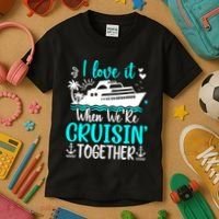 I Love It When We Are Cruisin Together Cruise Ship Lover Kids T-Shirt thumb 3