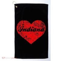 I Love Indiana Heart State Pride Region Midwest Gift Golf Towel thumb 0