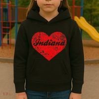 I Love Indiana Heart State Pride Region Midwest Gift Kids Hoodie thumb 3