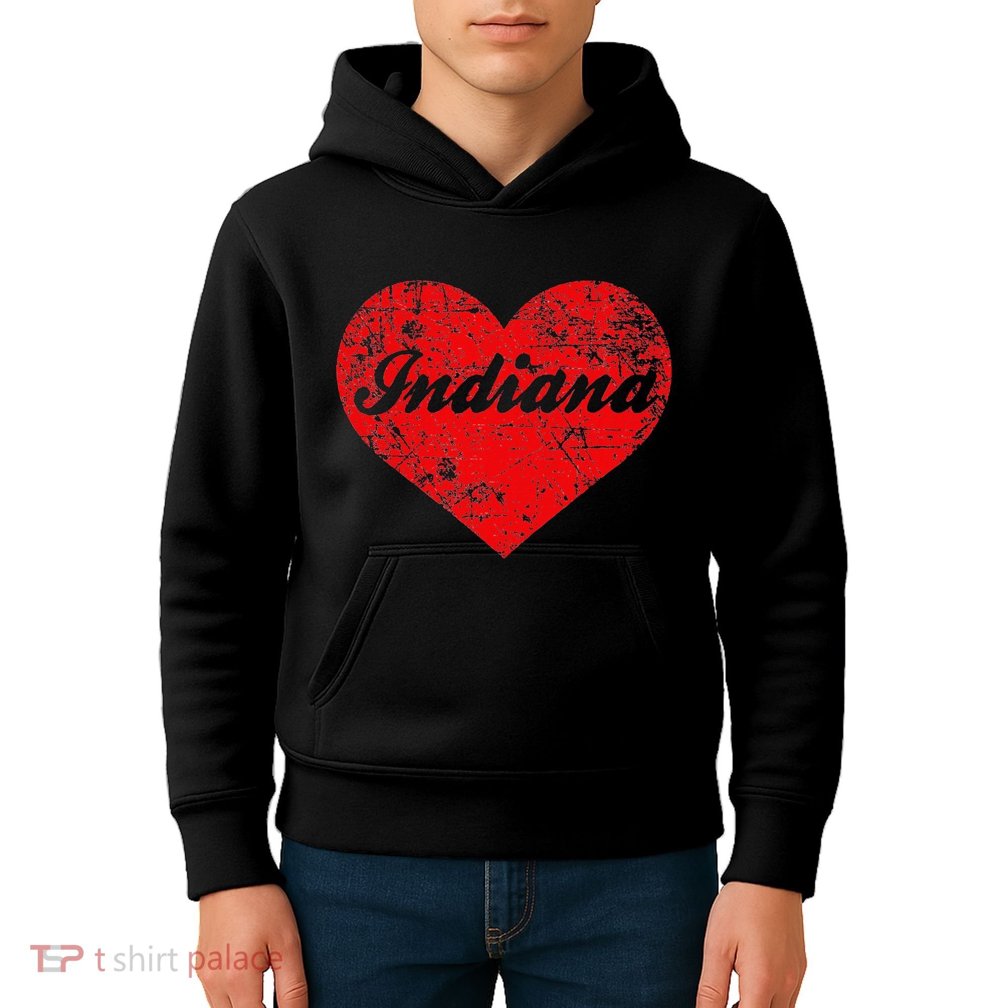 I Love Indiana Heart State Pride Region Midwest Gift Kids Hoodie