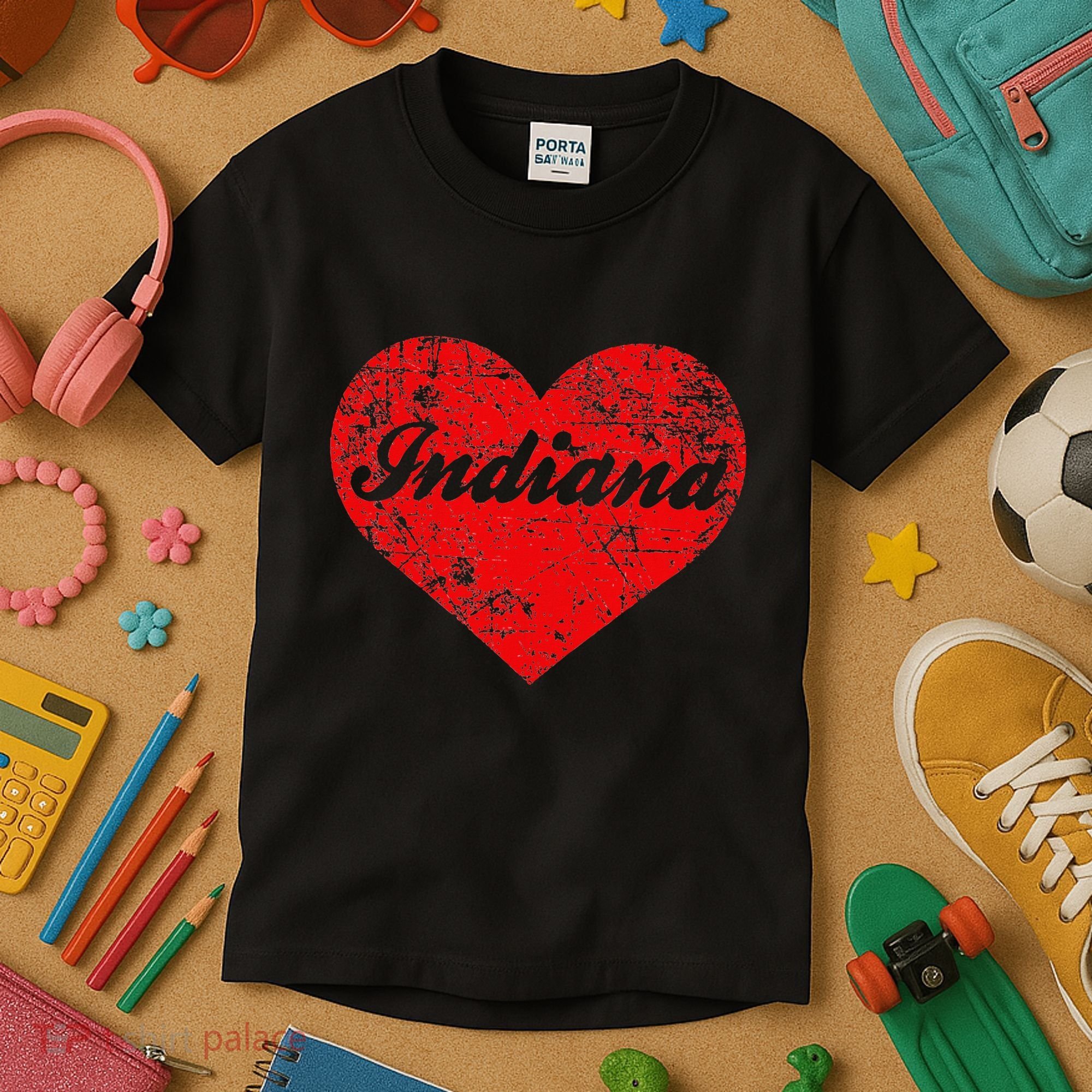I Love Indiana Heart State Pride Region Midwest Gift Kids T-Shirt