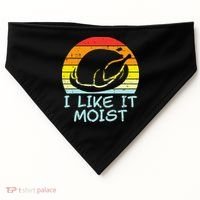 I Like It Moist Turkey Retro Funny Thanksgiving USA-Made Doggie Bandana thumb 0