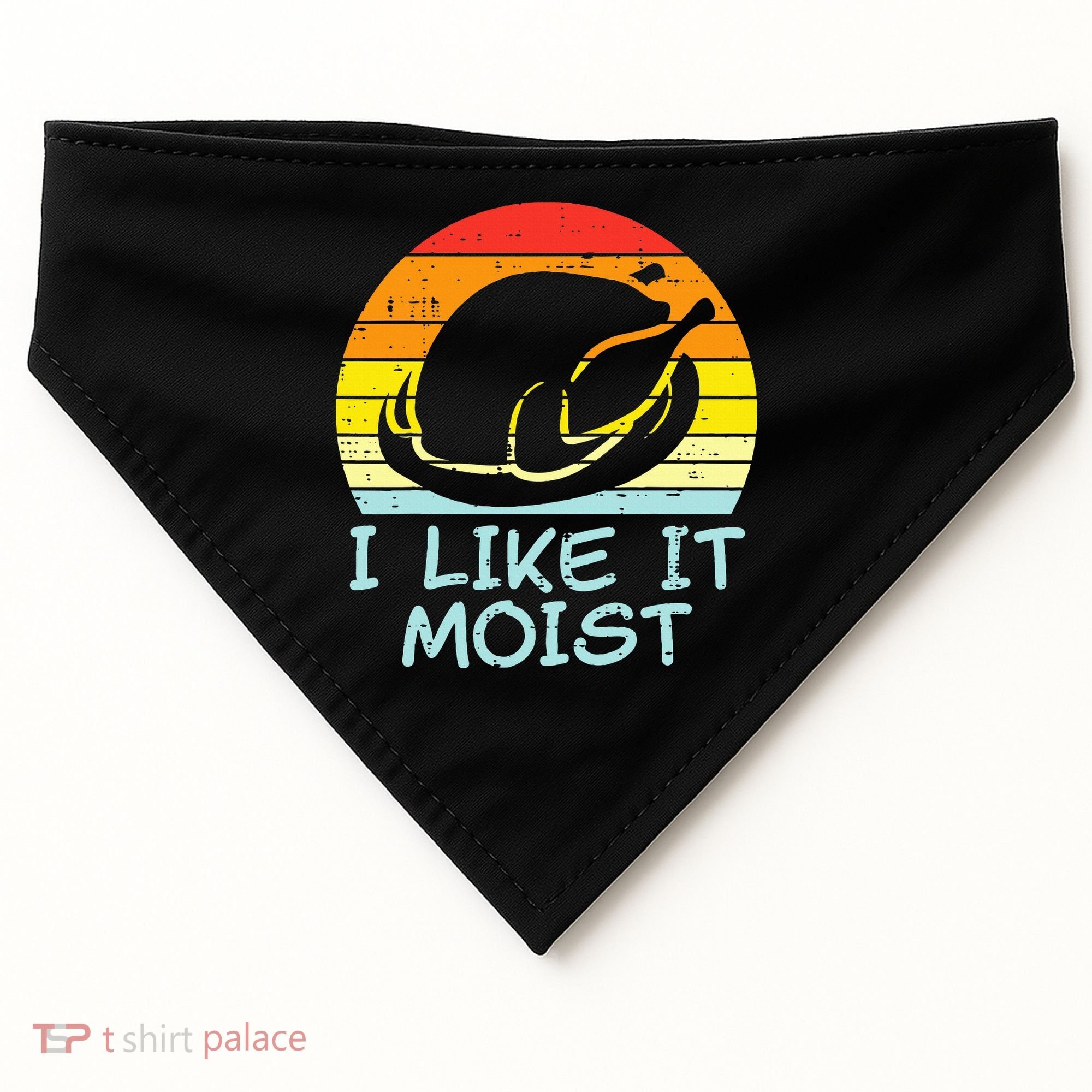 I Like It Moist Turkey Retro Funny Thanksgiving USA-Made Doggie Bandana