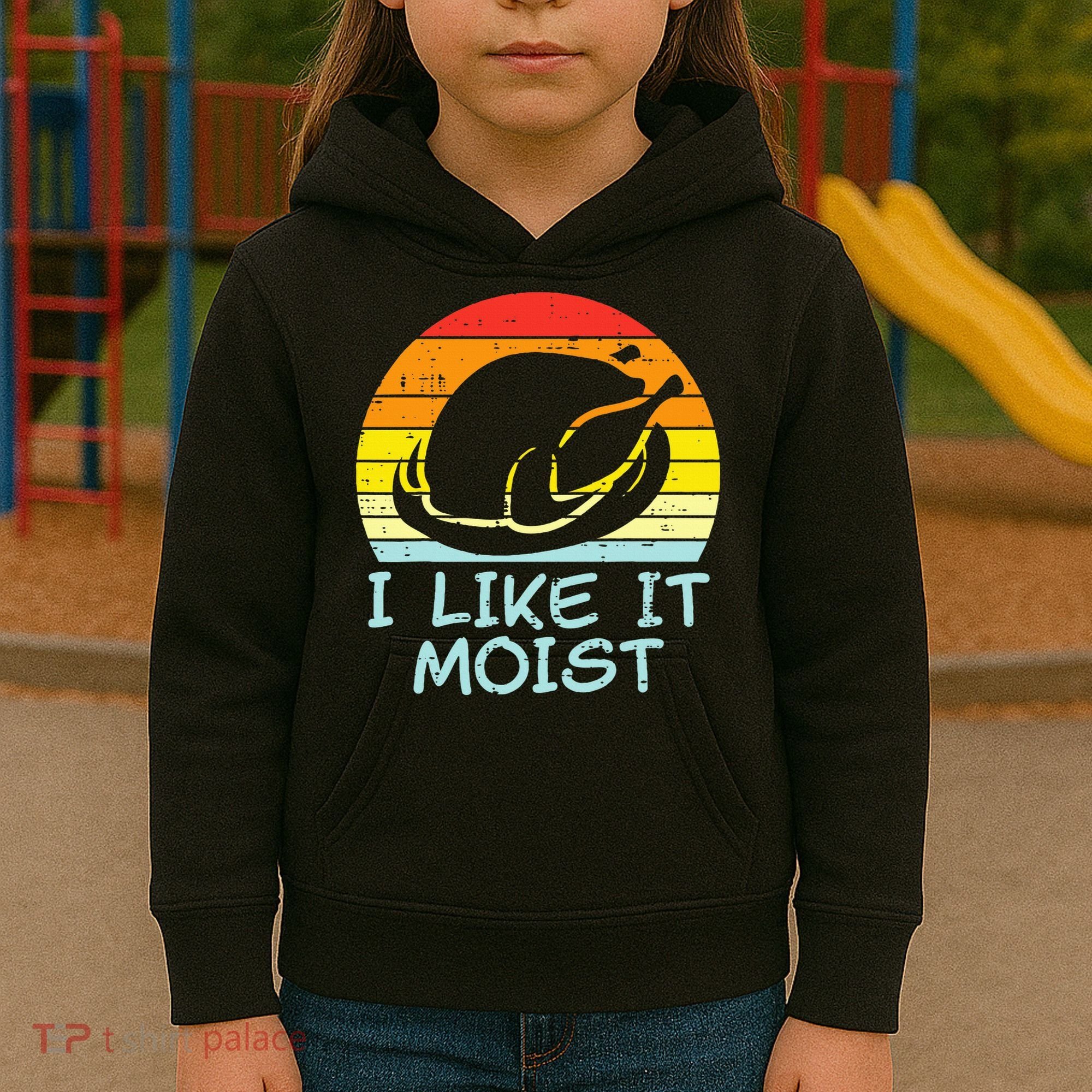 I Like It Moist Turkey Retro Funny Thanksgiving Kids Hoodie