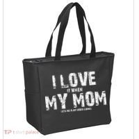 I Love It When My MOM Lets Me Play Video Games Tote Bag thumb 2