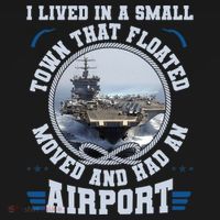 I Lived In A Small Town That Floated U.S Aircraft Carrier Premium USA-Made Doggie Bandana thumb 2