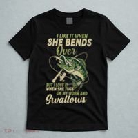 I Like It When She Bends Over Fishing Gifts Father's Day T-Shirt thumb 5