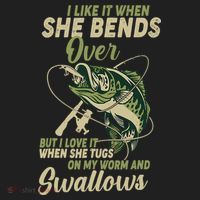 I Like It When She Bends Over Fishing Gifts Father's Day Beanie thumb 2