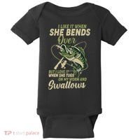 I Like It When She Bends Over Fishing Gifts Father's Day Baby Bodysuit thumb 0
