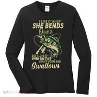 I Like It When She Bends Over Fishing Gifts Father's Day Women's Long Sleeve Shirt thumb 0