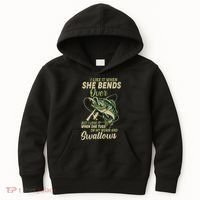 I Like It When She Bends Over Fishing Gifts Father's Day Kids Hoodie thumb 0