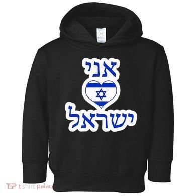 I Love Israel In Hebrew Toddler Hoodie