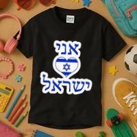 I Love Israel In Hebrew Kids T-Shirt thumb 3