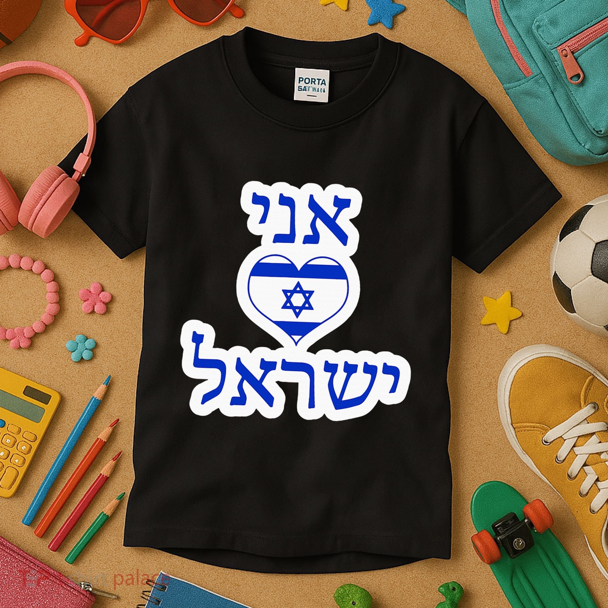 I Love Israel In Hebrew Kids T-Shirt