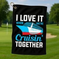 I Love It When Were Cruisin Together Boating Cruise Trip Funny Gift Golf Towel thumb 1