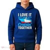 I Love It When Were Cruisin Together Boating Cruise Trip Funny Gift Kids Hoodie thumb 4
