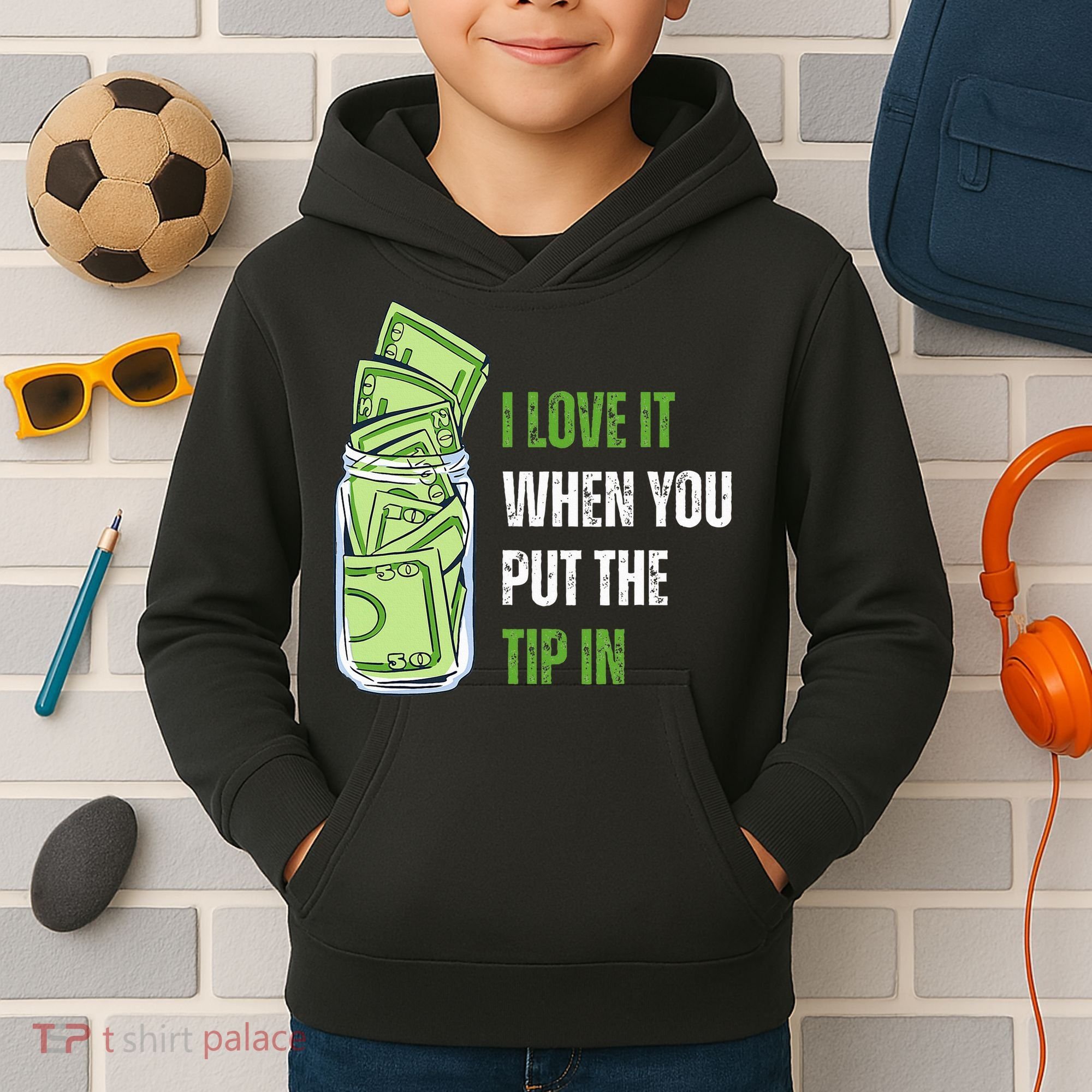 I Love It When You Put The Tip In Funny Bartender Kids Hoodie