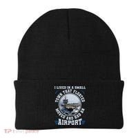 I Lived In A Small Town That Floated U S Aircraft Carrier Beanie thumb 0