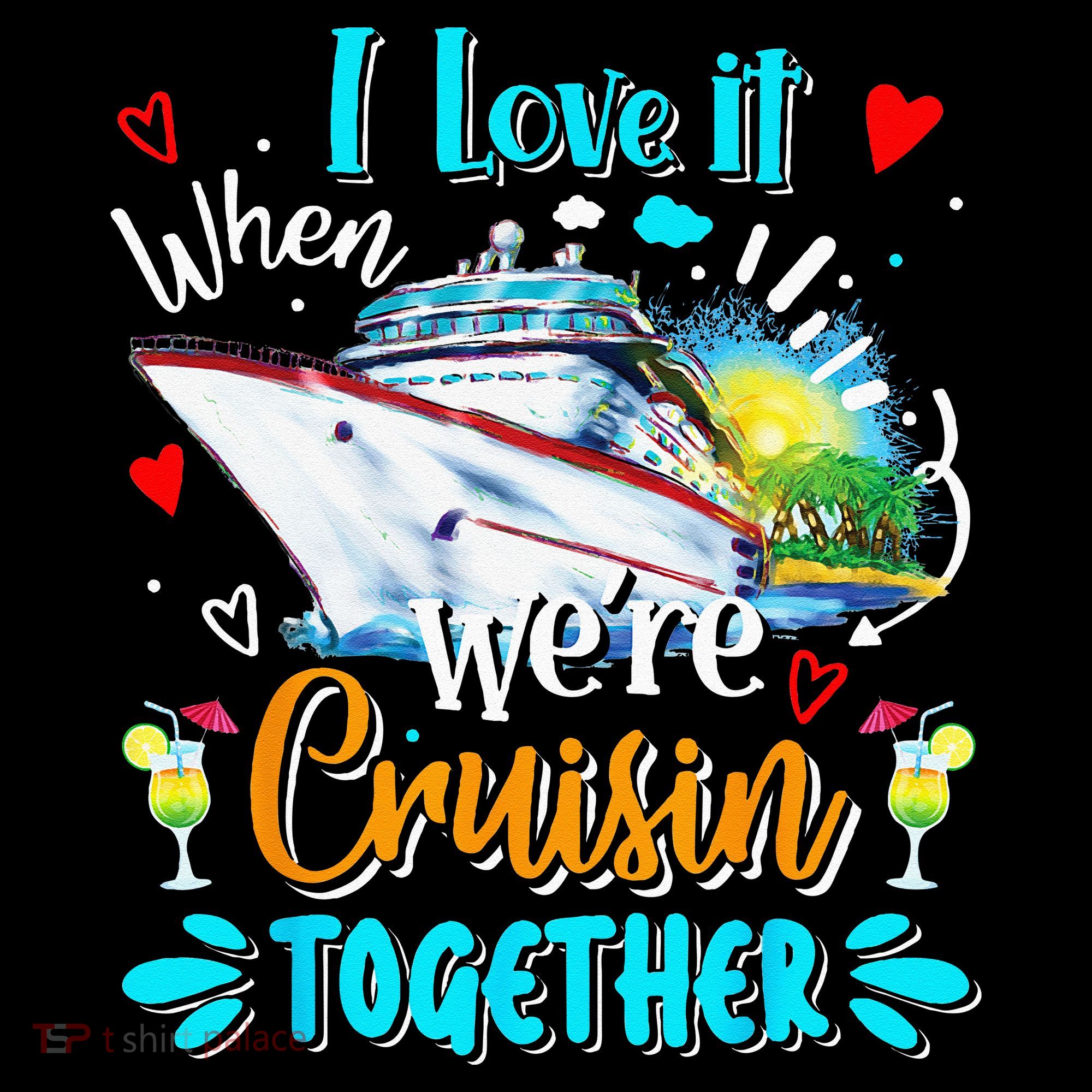 I Love It When We Are Cruisin Together Funny Cruise Lover Stripe Pom Pom Beanie