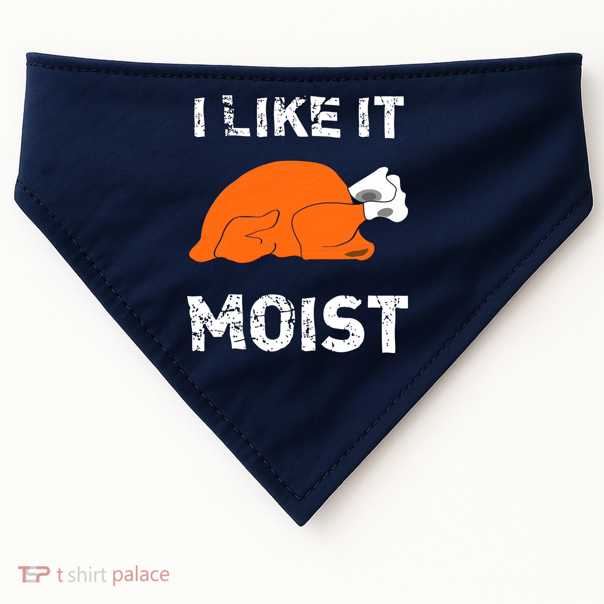 I Like It Moist Funny Turkey Thanksgiving USA-Made Doggie Bandana