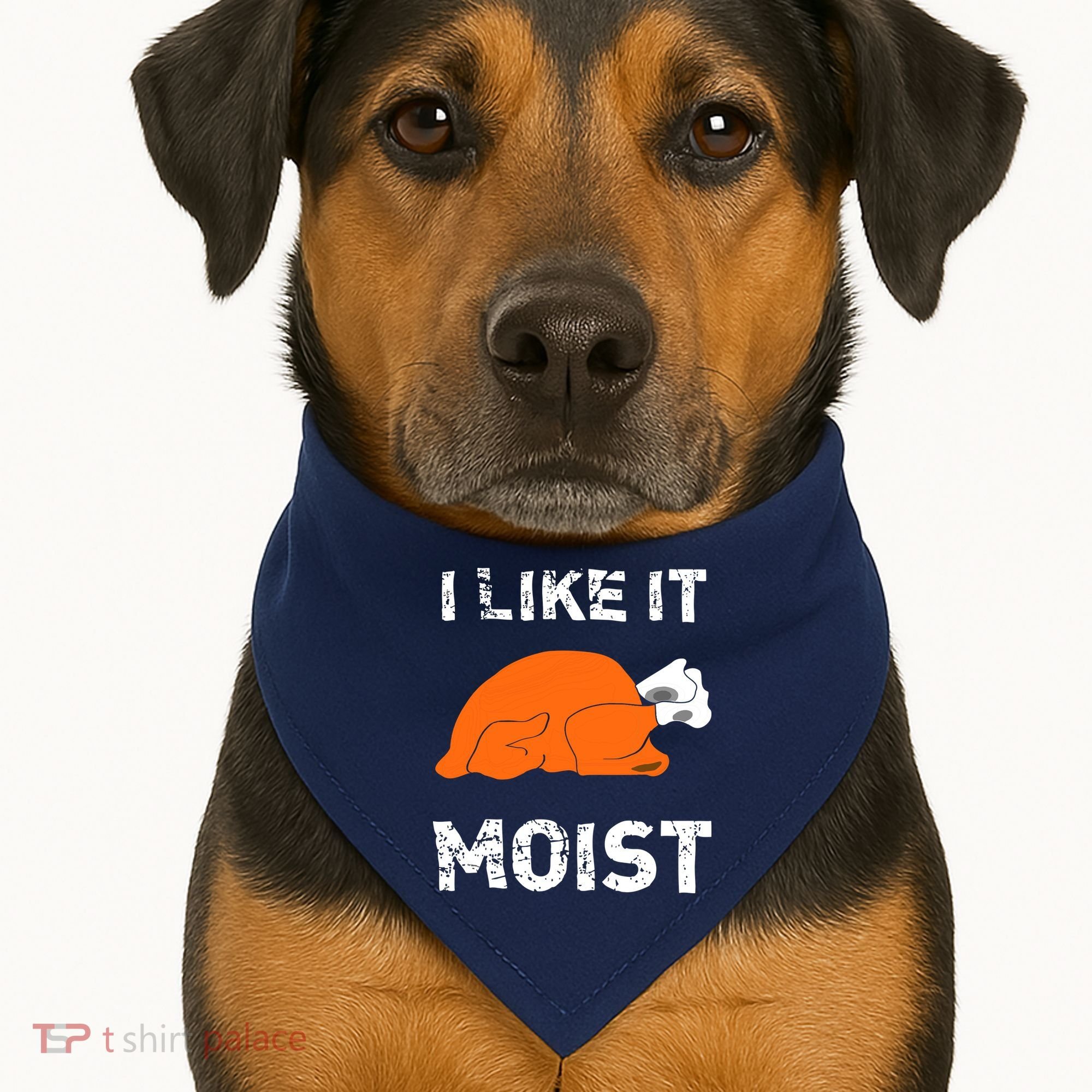 I Like It Moist Funny Turkey Thanksgiving USA-Made Doggie Bandana